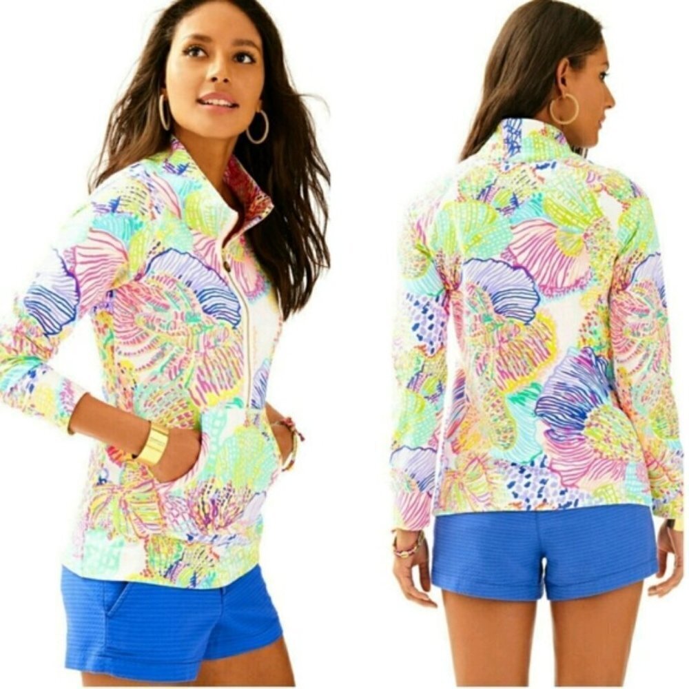 Lilly Pulitzer UPF 50+ Skipper Popover in Multi Roar of the Sea size Medium NWOT